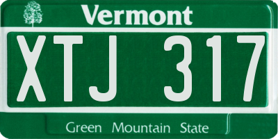 VT license plate XTJ317