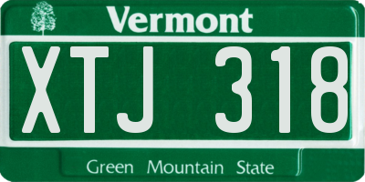 VT license plate XTJ318