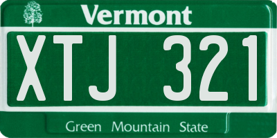 VT license plate XTJ321