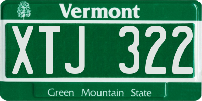 VT license plate XTJ322