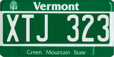 VT license plate XTJ323