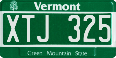 VT license plate XTJ325
