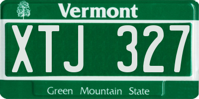 VT license plate XTJ327