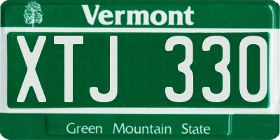 VT license plate XTJ330