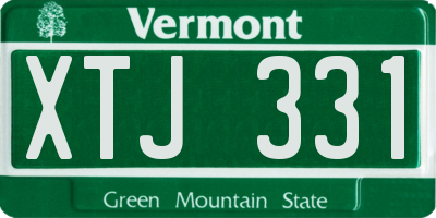 VT license plate XTJ331