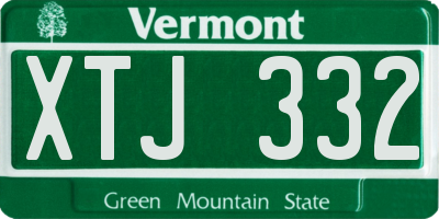 VT license plate XTJ332