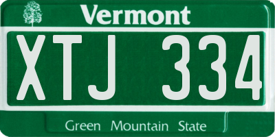 VT license plate XTJ334