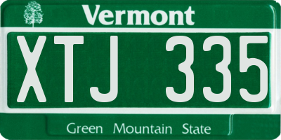 VT license plate XTJ335