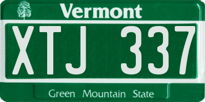 VT license plate XTJ337