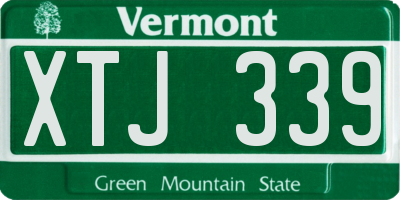 VT license plate XTJ339