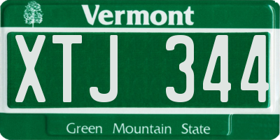 VT license plate XTJ344