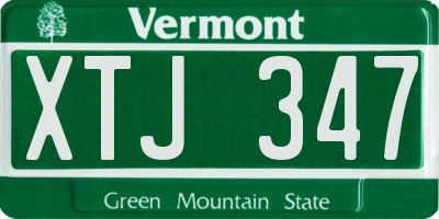 VT license plate XTJ347