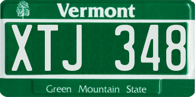 VT license plate XTJ348