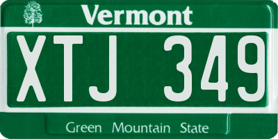 VT license plate XTJ349