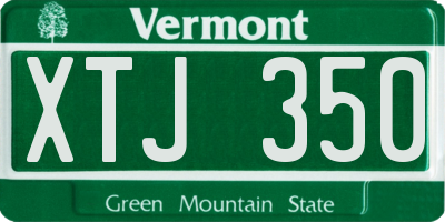 VT license plate XTJ350