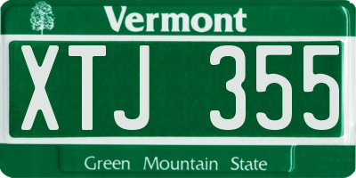 VT license plate XTJ355
