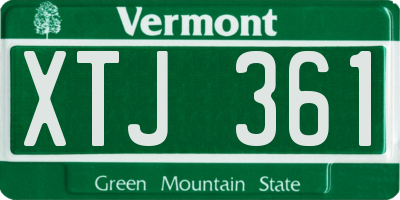 VT license plate XTJ361