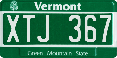 VT license plate XTJ367