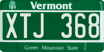 VT license plate XTJ368