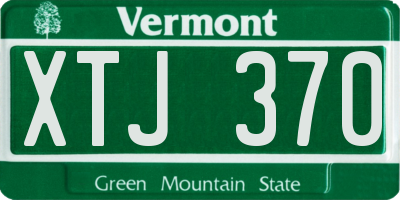 VT license plate XTJ370