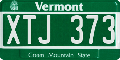 VT license plate XTJ373
