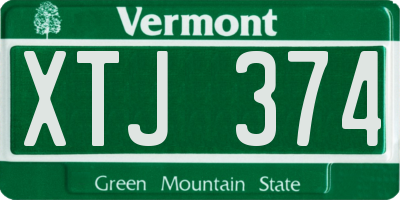 VT license plate XTJ374
