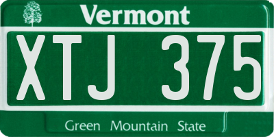 VT license plate XTJ375