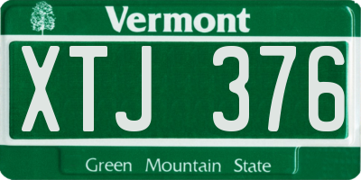 VT license plate XTJ376