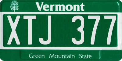 VT license plate XTJ377