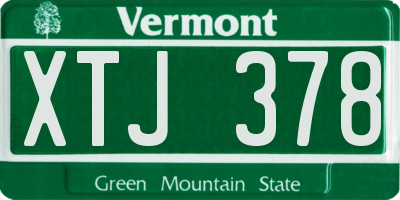 VT license plate XTJ378