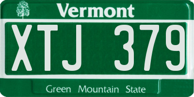 VT license plate XTJ379