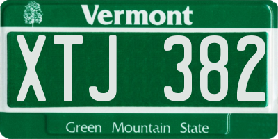 VT license plate XTJ382