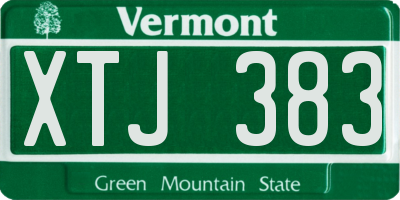 VT license plate XTJ383