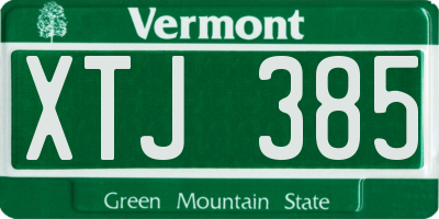 VT license plate XTJ385