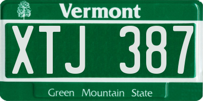 VT license plate XTJ387