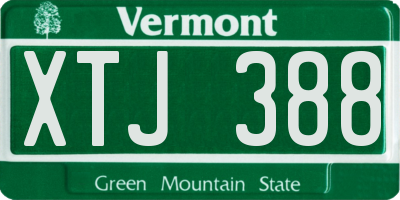 VT license plate XTJ388