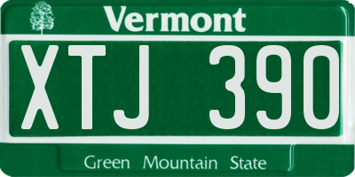 VT license plate XTJ390