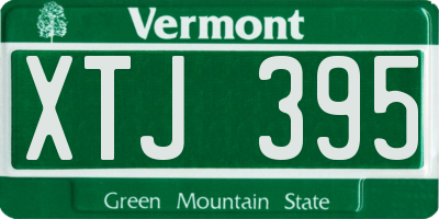 VT license plate XTJ395