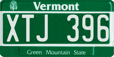 VT license plate XTJ396
