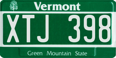 VT license plate XTJ398