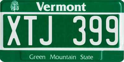 VT license plate XTJ399