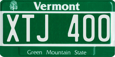 VT license plate XTJ400