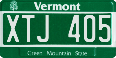 VT license plate XTJ405