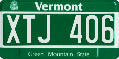 VT license plate XTJ406