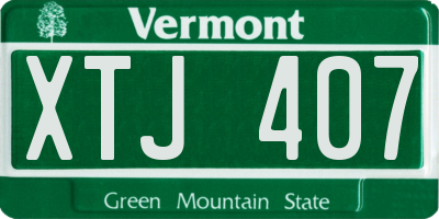 VT license plate XTJ407