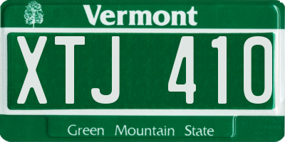 VT license plate XTJ410