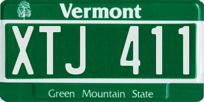VT license plate XTJ411