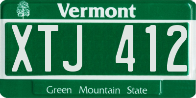 VT license plate XTJ412
