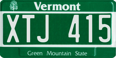 VT license plate XTJ415