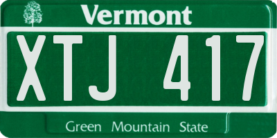 VT license plate XTJ417